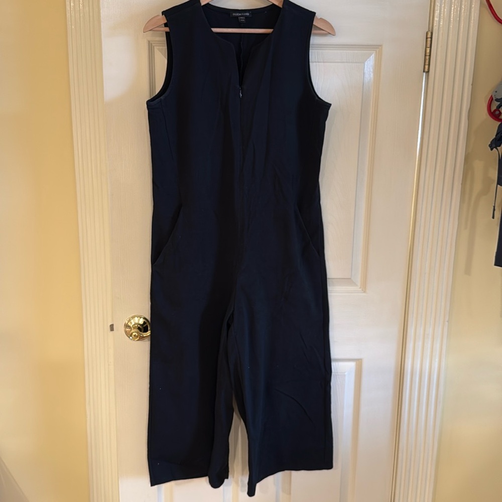 Eileen fisher black cropped jumpsuit - DC